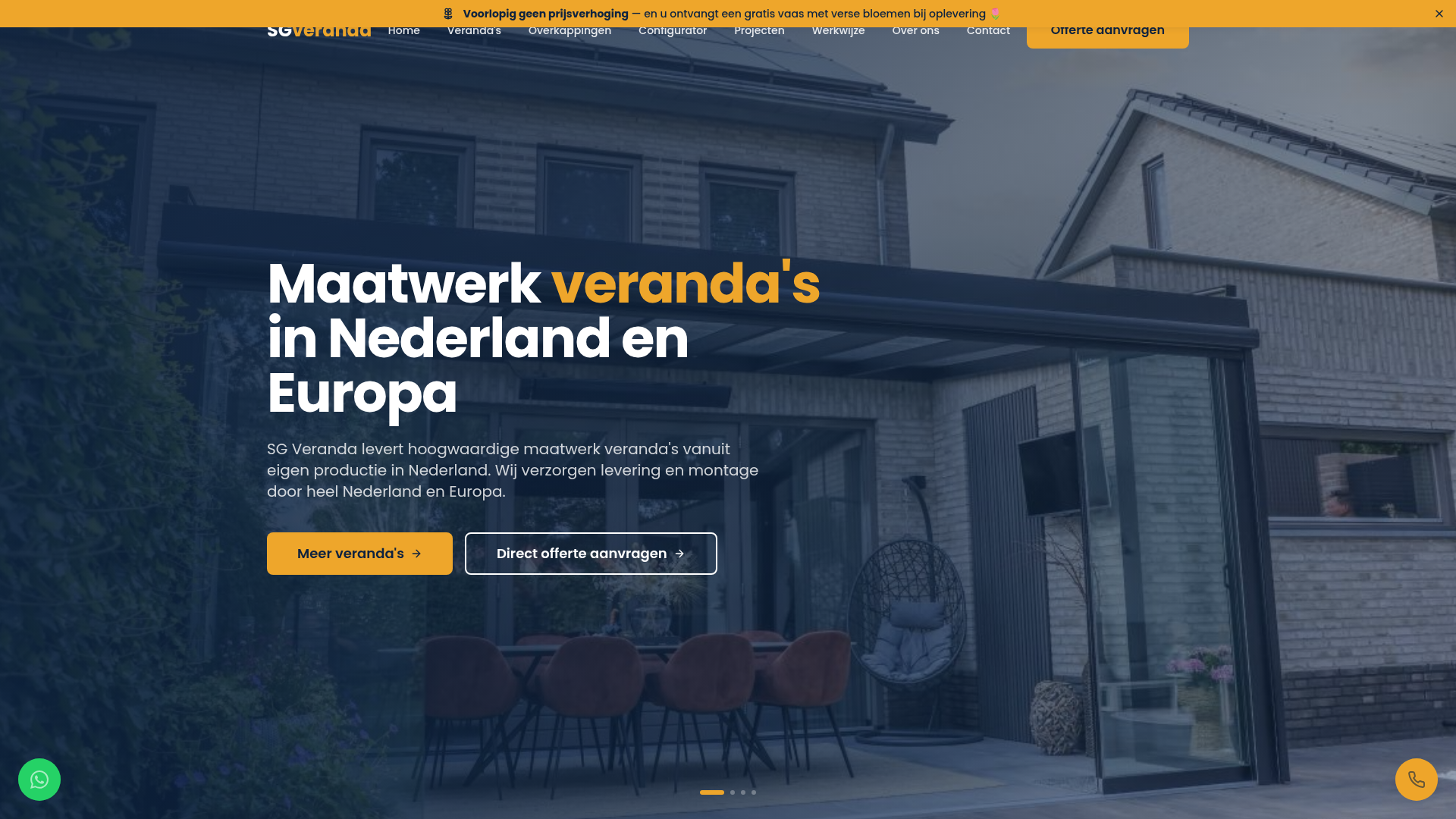 Website van SG Veranda gebouwd door CCQ Media