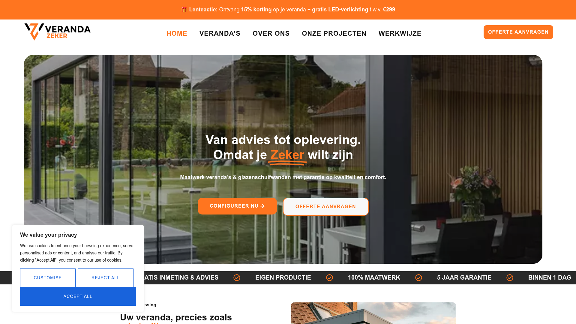 Website van Veranda Zeker gebouwd door CCQ Media